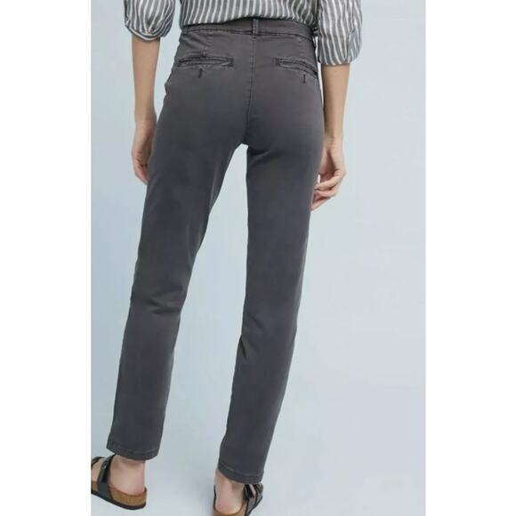 Chino by Anthropologie Gray Relaxed Embroidered Tuxedo Stripe Pants Women's 30 - Picture 13 of 13